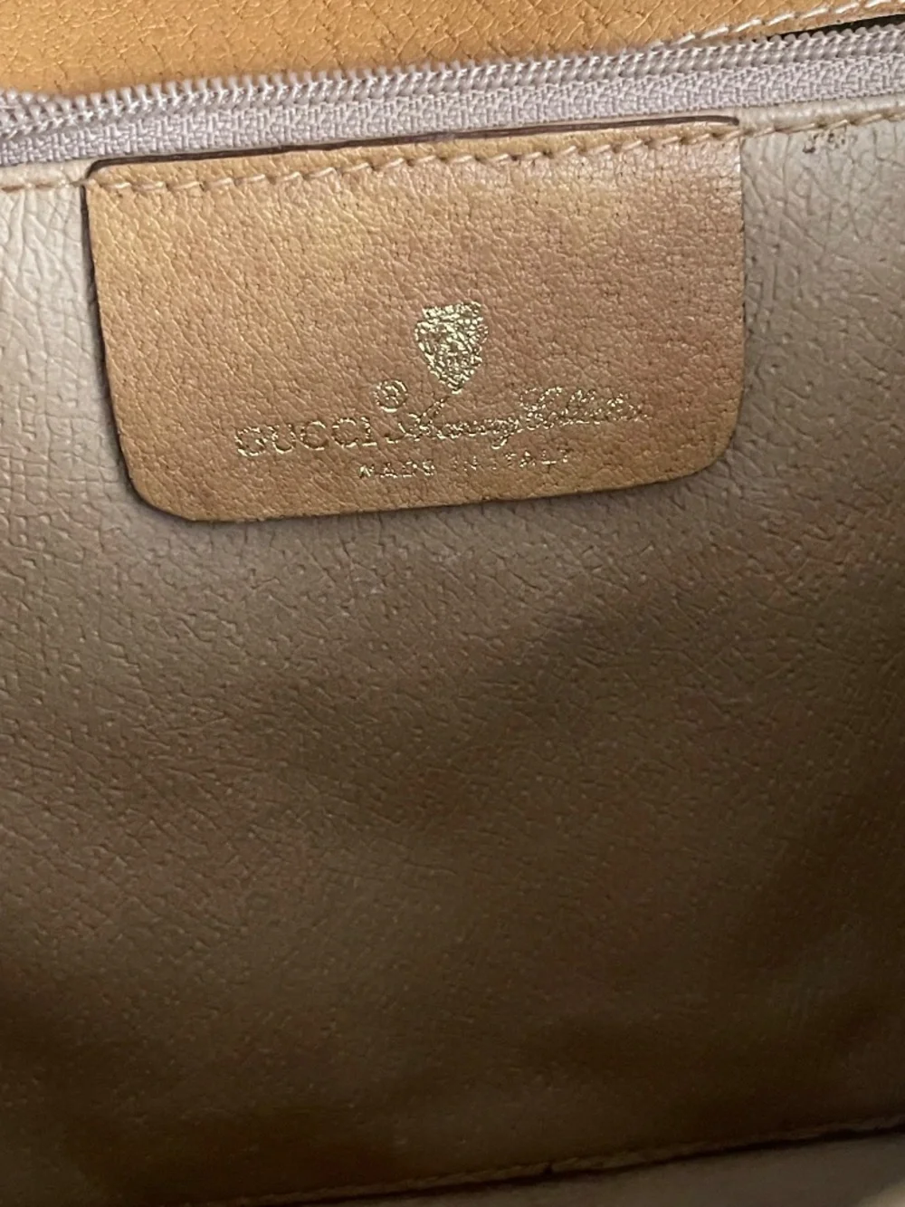 Vintage 1980s Gucci GG Monogram Canvas Crossbody Bag Tan Leather Trim Authentic - Picture 14 of 16